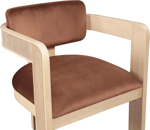 Vista 8 de Meridian Furniture Sacha - Juego de 2 sillas de comedor de terciopelo y Terciopelo coñac