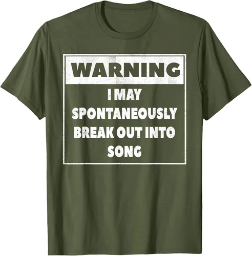 Vista 41 de Advertencia I may Spontaneously romper en canción camiseta