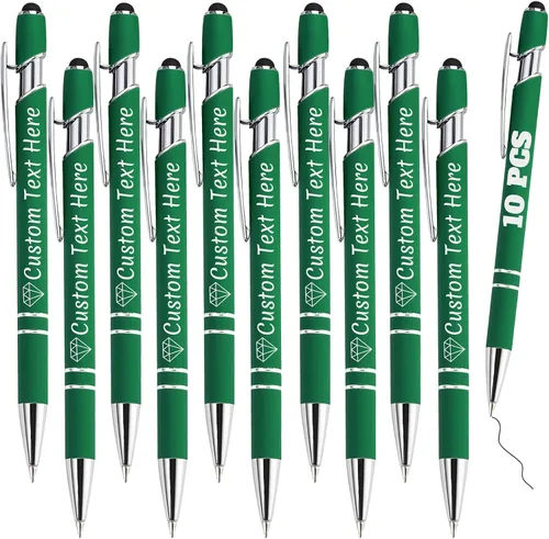 Vista 35 de Bolígrafos personalizados a granel 10 con nombre, grabados con punta de lápiz, bolígrafos de bola personalizados de escritura suave, regalos