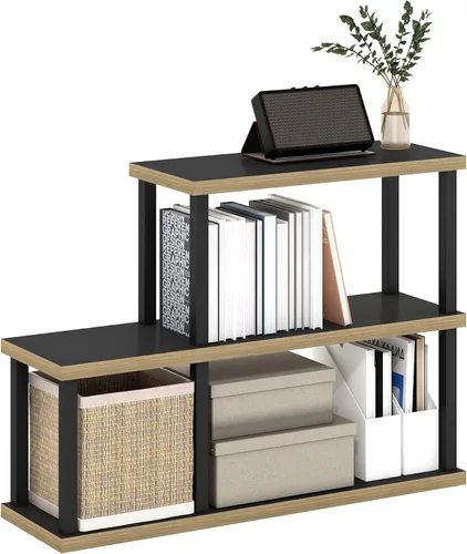 Vista 9 de Furinno Turn-N-Tube - Estantería de almacenamiento de 5 niveles, estante cuadrado para libros, estante de esquina, estantes abiertos sin