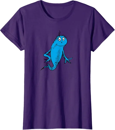 Vista 10 de Dr. Seuss Blue Fish Character - Camiseta con licencia oficial Negro