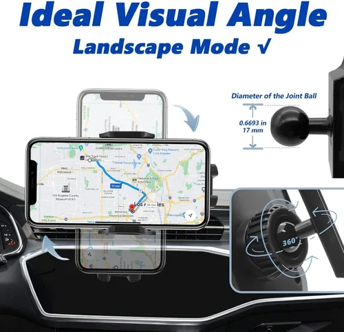 Vista 5 de Soporte de teléfono de coche para Ford Edge 2015-2023 [compatible con funda gruesa] Soporte de teléfono celular, soporte de navegación celular