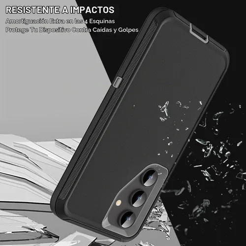 Vista 6 de YKHJKLEC Funda para Samsung Galaxy S24 Plus, grado militar 3 en 1, resistente a prueba de golpes, caídas y polvo, con 2 protectores de pantalla