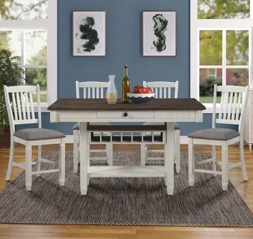 Vista 15 de Lexicon Saratoga - Silla de comedor (juego de 2), color gris antiguo