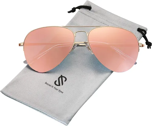 Vista 2 de SOJOS Men's Women's Aviator Sunglasses, Classic Semi Metal Frame INSPIRATION SJ1106