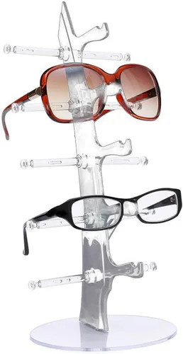 Vista 6 de Organizador de caja de joyería para mujeres y niñas para 5 lentes de sol soporte para gafas caja de joyería de viaje caja de pecho 494 transparente