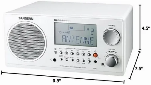 Vista 7 de SANGEAN WR-2WH AM/FM-RBDS Radio de sintonización digital de gabinete de madera (blanco)