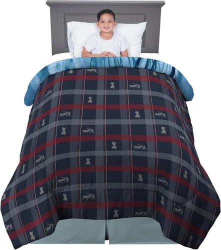 Vista 2 de Franco - Ropa de cama infantil, edredón reversible extrasuave, tamaño individual / matrimonial, 72 x 86 pulgadas, diseño de Olaf de Frozen 2