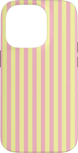Vista 17 de Funda para iPhone 17 con rayas verticales amarillas y rosadas