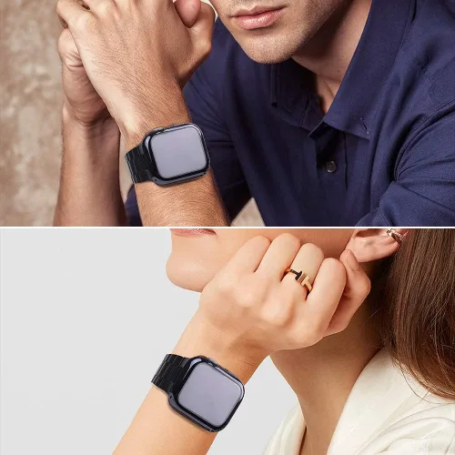 Vista 5 de Wolait Compatible con Apple Watch Band de 1.929 in 1.811 in 1.772 in 1.732 in 1.654 in 1.496 in 1.575 in 1.614 in, correas de acero inoxidable