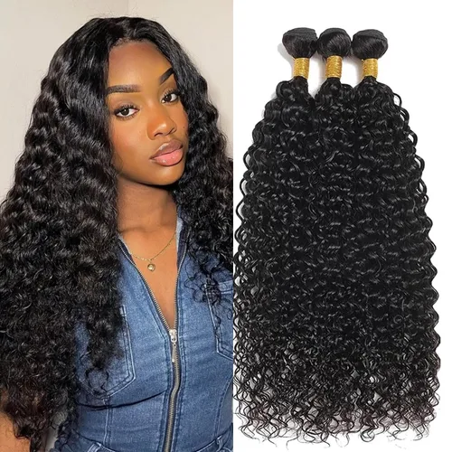 Vista 10 de 12A Brazilian Deep Wave Human Hair Bundles 14 16 18Inch 100% Unprocessed Brazilian Virgin Human Hair Weave 3Bundles Deep Wave Curly Hair Extensions