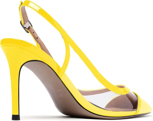 Vista 5 de WAYDERNS Zapatos de tacón alto de tacón alto con hebilla sólida de PVC para mujer