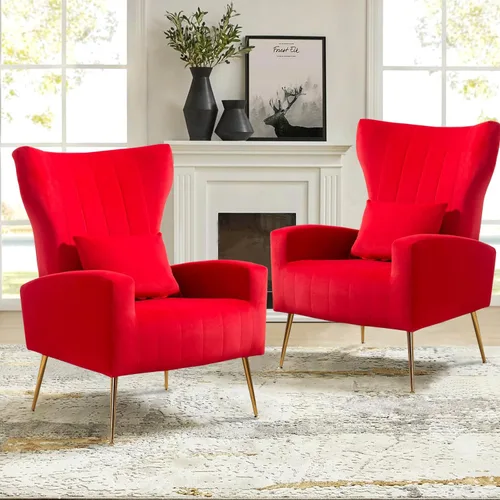 Vista 39 de Silla decorativa de terciopelo con respaldo abatible y cojín lumbar, sillón moderno para sala de estar/dormitorio, silla lateral de recepción
