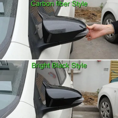 Vista 7 de Estilo de Coche ABS Puerta Cuerno de Buey Espejo Retrovisor Carcasa Cubierta Tapas Moldura Accesorios de Decoración Exterior Para Toyota Corolla