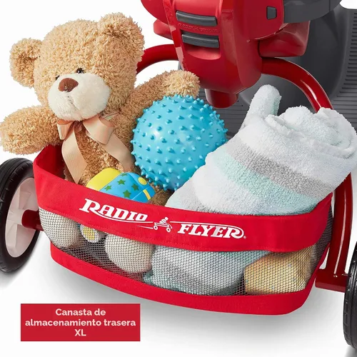 Vista 9 de Radio Flyer Deluxe EZ Fold Stroll 'N Trike - Triciclo 4 en 1, color rojo