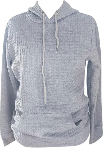 Vista 3 de Kainawee Sudadera casual con capucha para mujer, con bolsillo, cómoda y ligera, con cordón ajustable