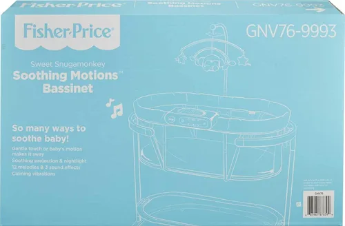 Vista 6 de Fisher-Price Cuna de Colecho para Bebé con Movimientos Suaves y Luces, Música, Vibraciones y Móvil de Juguete para Recién Nacidos de 0+ Meses, Sweet
