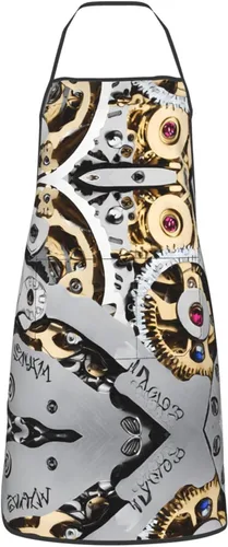 Vista 2 de Cool Steampunk Gears Apron,Printed Apron, Chef Pron,Home Cooking Apron
