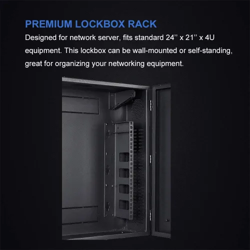 Vista 3 de Kenuco Caja de seguridad de acero de calibre 16 resistente DVR y Swing Open Top 24 '' x 21 '' x 7 '' - (negro)