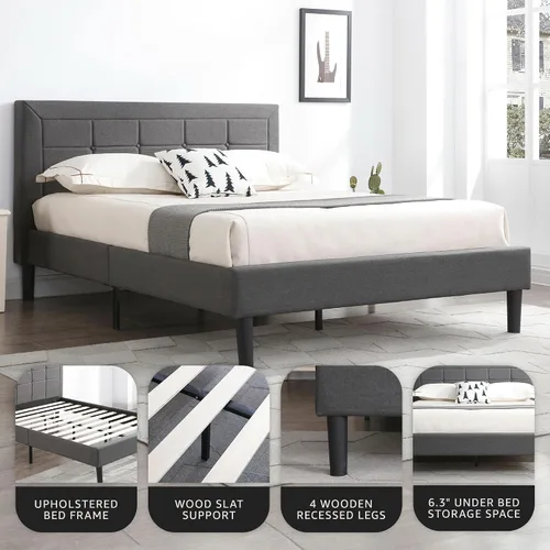 Vista 3 de Classic Brands Mornington - Base de cama y cabecera tapizadas