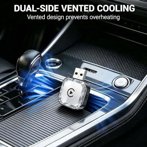 Vista 7 de Adaptador inalámbrico CarPlay Android Auto 2026, dongle inalámbrico CarPaly 2 en 1, conexión automática rápida, refrigeración ventilada, Plug and