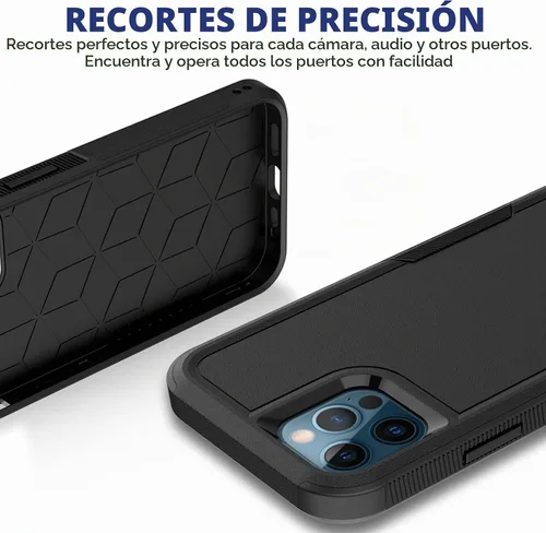 Vista 6 de MDCN Funda para iPhone 12 / iPhone 12 PRO: funda protectora de doble capa resistente para teléfono celular, a prueba de golpes, resistente