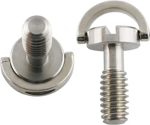 Vista 4 de E-outstanding Tornillo con bisagras de anillo en D, 2 piezas de rosca de 1/4-20 rosca, tornillos de fijación de cámara de acero inoxidable