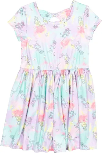Vista 3 de Disney Princesa Ariel Rapunzel Blancanieves - Vestidos de manga corta para niñas, paquete de 2