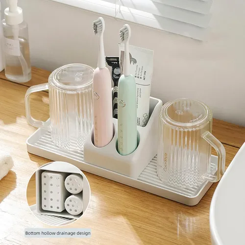 Vista 6 de Soporte para cepillo de dientes eléctrico para baño, organizador de cepillo de dientes eléctrico para encimera, organizador de baño, soporte