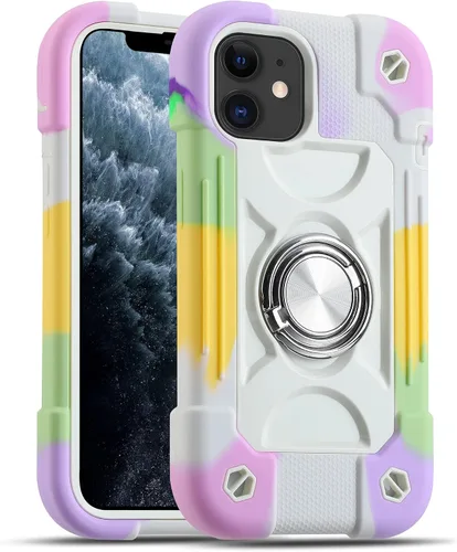 Vista 76 de MARKILL Funda compatible con iPhone Air de 6.5 pulgadas 2025 con soporte de anillo giratorio de 360 grados, protección contra caídas de grado