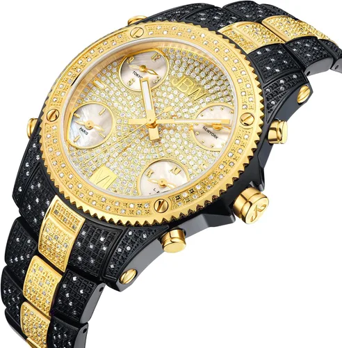 Vista 2 de JBW JB-6213-A "Jet Setter" reloj de oro y diamantes, con cinco zonas horarias, para hombre