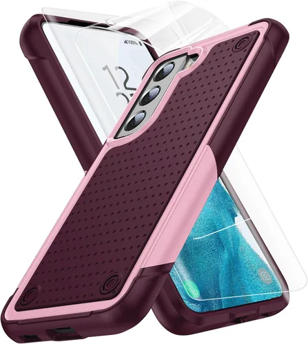 Vista 21 de Jeylly Funda para Samsung Galaxy S10 Plus S10+, ajuste delgado, doble capa, resistente, absorción de golpes, TPU con carcasa trasera de Negro