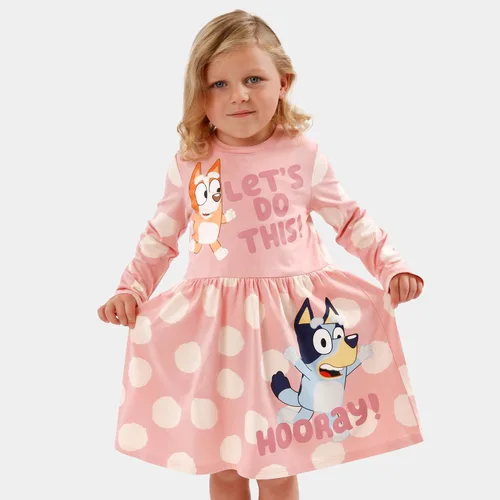 Vista 2 de Bluey Vestido para niñas Vestidos de invierno para niñas Vestido de bingo para niñas