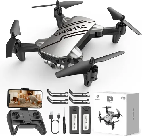 Vista 11 de DEERC D20 - Mini dron con cámara y control remoto, control por voz, selfi gestual, control de altitud, control de gravedad, inicio con un botón