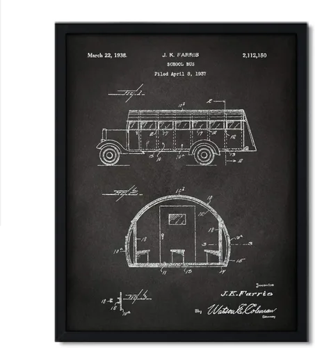 Vista 26 de Andaz Press Póster de decoración de pared con estampado de patente de pizarra, 8.5 x 11 pulgadas, aviones, trenes, automóviles, póster de patente