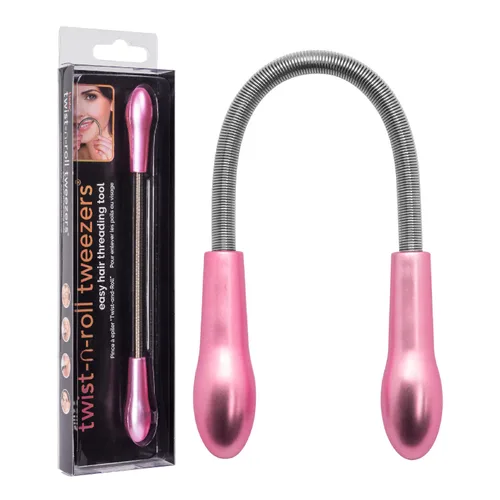 Vista 7 de Lindo Twist-N-Roll Tweezer - Herramienta de depilación facial de resorte, rosca natural, acero inoxidable, elimina el vello no deseado en el labio