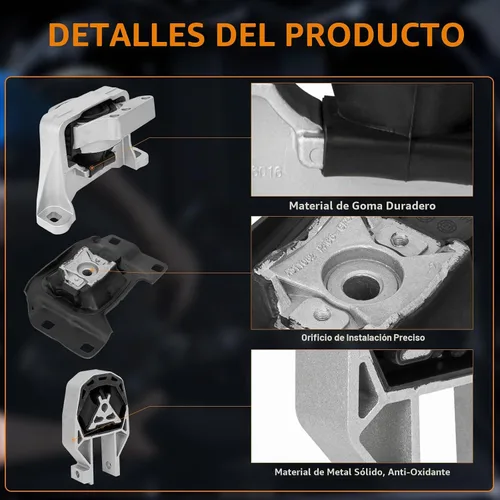 Vista 4 de Juego de 3 piezas de motor y montaje de transmisión compatible con Ford Escape 2013 2014 2015 2016, Transit Connect 2014-2021 2.0L 2.5L Motor