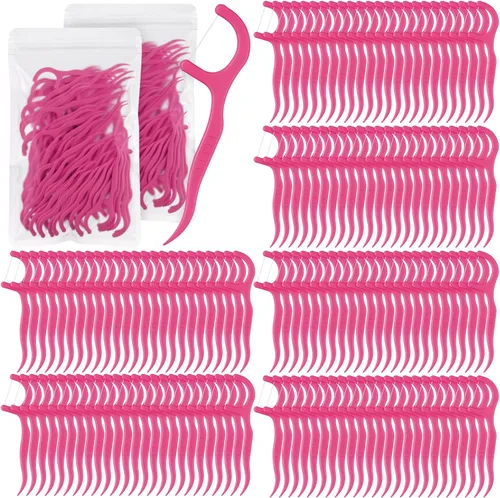 Vista 10 de Baderke 600 púas de hilo dental a granel para adultos, palillos de dientes no rompibles, hilo dental, limpieza dental para viajes familiares (negro)