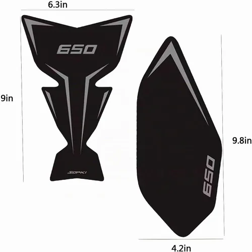 Vista 2 de TZMAPU Protector de tanque de combustible para motocicleta, compatible con Kawasaki Ninja 650 Z650, almohadilla antideslizante para tanque