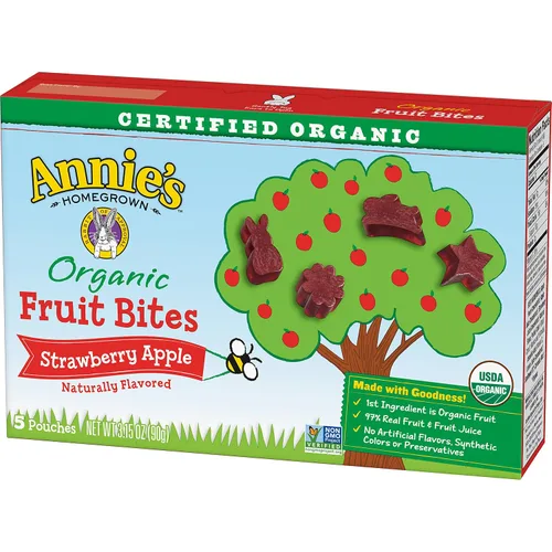 Vista 45 de Bocadillos Orgánicos Building Blocks de Annie's con Sabor a Fruta, Sabores de Frutas Variados, Sin Gluten, 10 Bolsas, 7 oz Formas de bloques