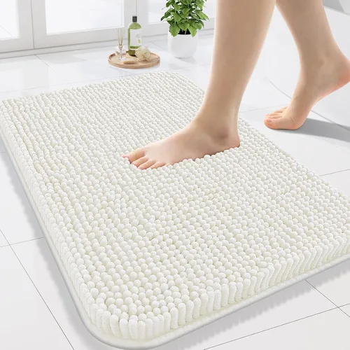 Vista 9 de Arotive Alfombras de baño de felpilla extrasuaves y absorbentes, de 24 x 16 pulgadas, lavables a máquina, parte trasera de goma antideslizante