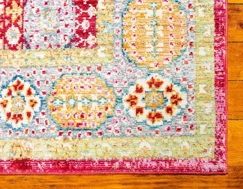 Vista 8 de Unique Loom Austin Collection - Alfombra abstracta tradicional abstracta sobreteñida (2 pies 7 pulgadas x 9 pies 10 pies, color rojo y beige)