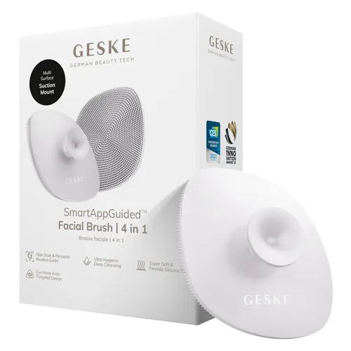 Vista 11 de GESKE SmartAppGuided Cepillo facial profesional 4 en 1 Mango de silicona suave para una limpieza suave Cuidado de la piel de rutina Aguamarina