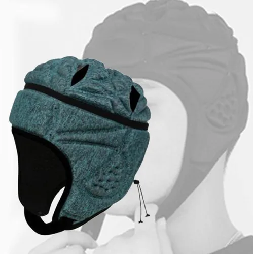 Vista 6 de Casco de fútbol de carcasa suave, casco de rugby, protector de cabeza ajustable para jóvenes, niños y adultos Verde oscuro