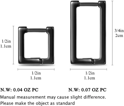 Vista 7 de 2 pares de aretes de aro minimalistas chapados en oro de 14 quilates, pequeños y delicados aretes geométricos cuadrados y rectangulares para niñas