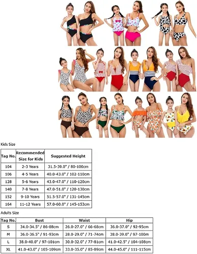 Vista 4 de Mommy and Me - Traje de baño familiar a juego con volantes para mujer, traje de baño para niños, bikini para verano, ropa de playa