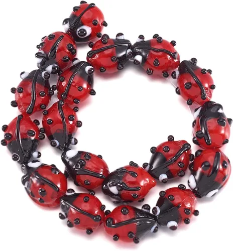 Vista 13 de Craftdady Cuentas de vidrio facetadas de arena dorada de 0.47 pulgadas Millefiori, cuentas sueltas redondas con agujero de 0.039 in para fabricación