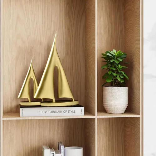 Vista 5 de Escultura moderna para decoración del hogar, decoración de velero, estatua abstracta de esculturas y estatuas de arte de resina, regalos de barco