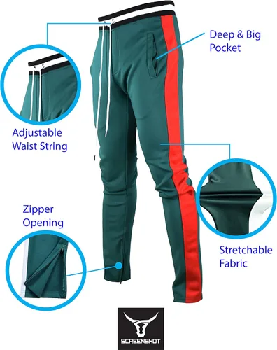 Vista 3 de SCREENSHOT - Pantalones deportivos para hombre, estilo hip hop, de alta calidad, ajustados, cómodos, atléticos, para entrenamiento, moda urbana