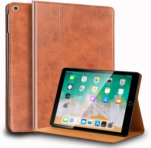 Vista 17 de Funda para iPad de 10.2 pulgadas, 9ª/8ª/7ª generación 2021/2020/2019, piel auténtica, función de encendido y apagado automático. Negro clásico